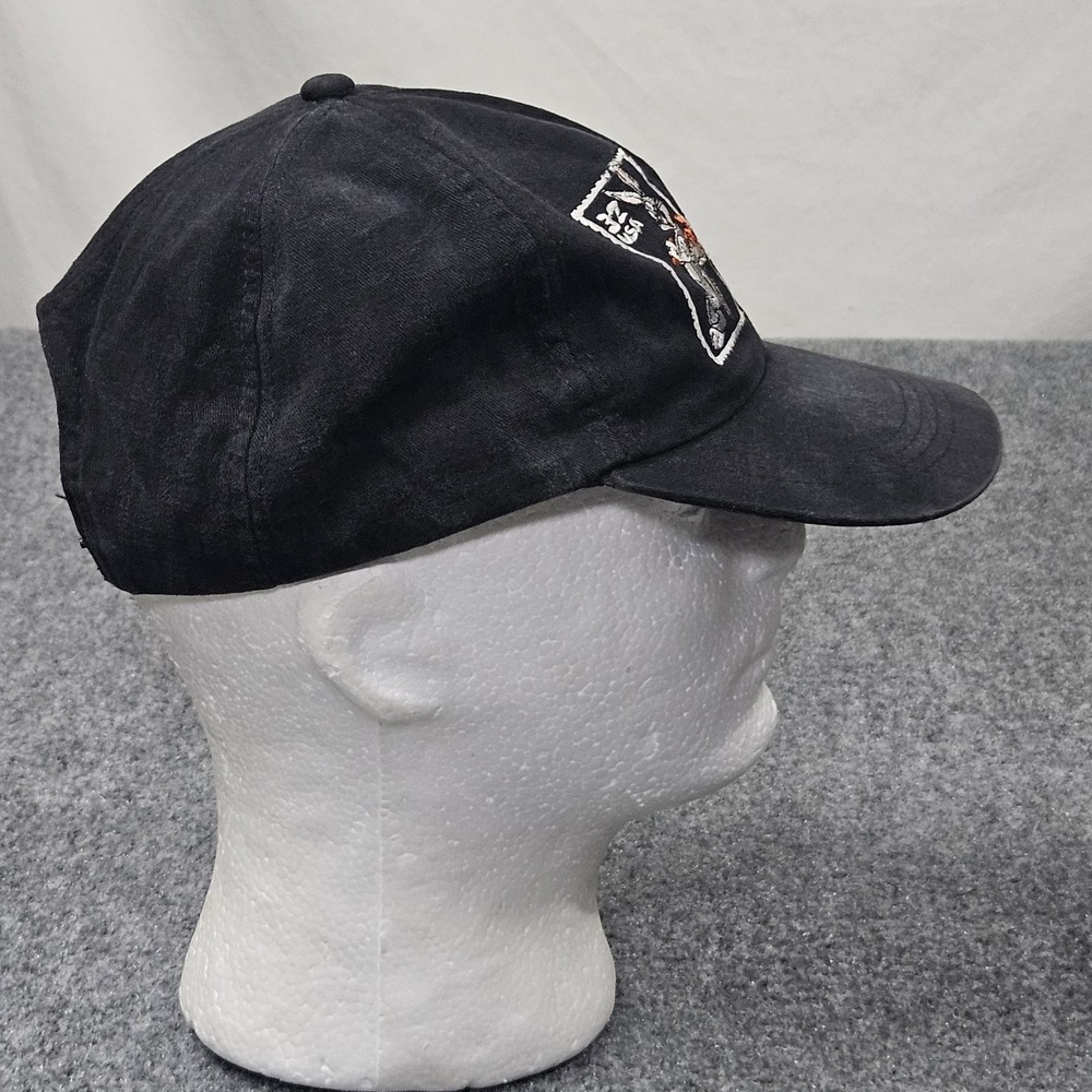 Vintage Looney Tunes Snapback Hat Black Bugs Bunny Taz Stamp Collection 90s USA - Picture 3 of 7